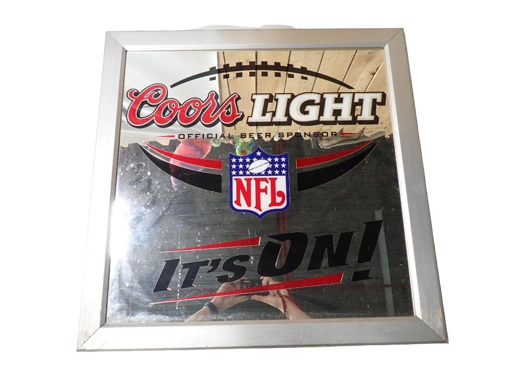 Coors Light Beer NFL It's On Bar Mirror: Coors Light Beer NFL It's On Bar Mirror All pictures are considered part of the description and should be examined carefully by bidders. Live Auctioneers is now offering Live Shipping through th
