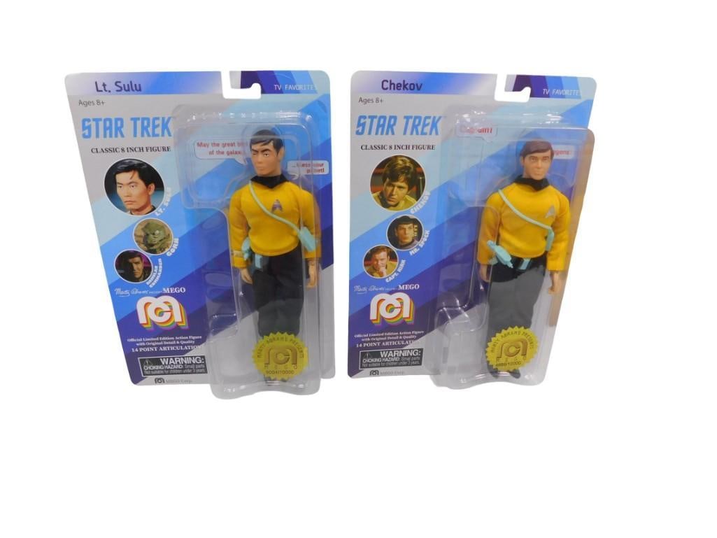 2 Mego Star Trek 8 inch Figures incl Chekov and Lt. Sulu New in Package: 2 Mego Star Trek 8 inch Figures incl Chekov and Lt. Sulu New in Package All pictures are considered part of the description and should be examined carefully by bidders. Live Auctioneers is now offerin