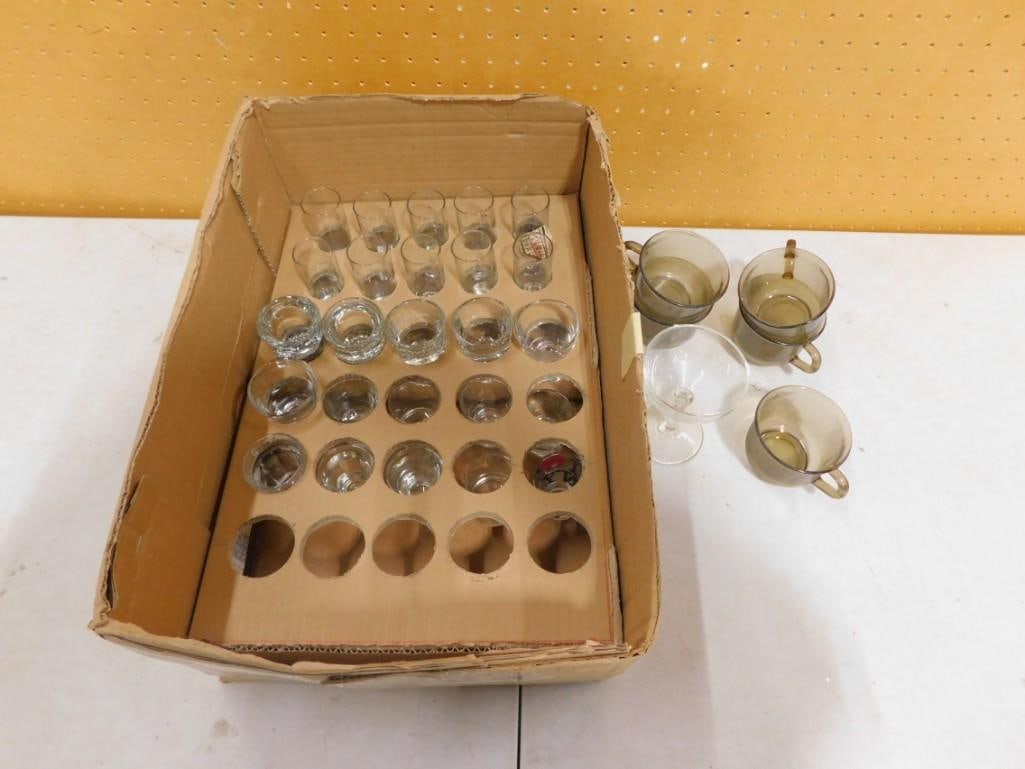 Lot of Shot Glasses, Small Cups, Etc: Lot of Shot Glasses, Small Cups, Etc All pictures are considered part of the description and should be examined carefully by bidders. Live Auctioneers is now offering Live Shipping through them. This 