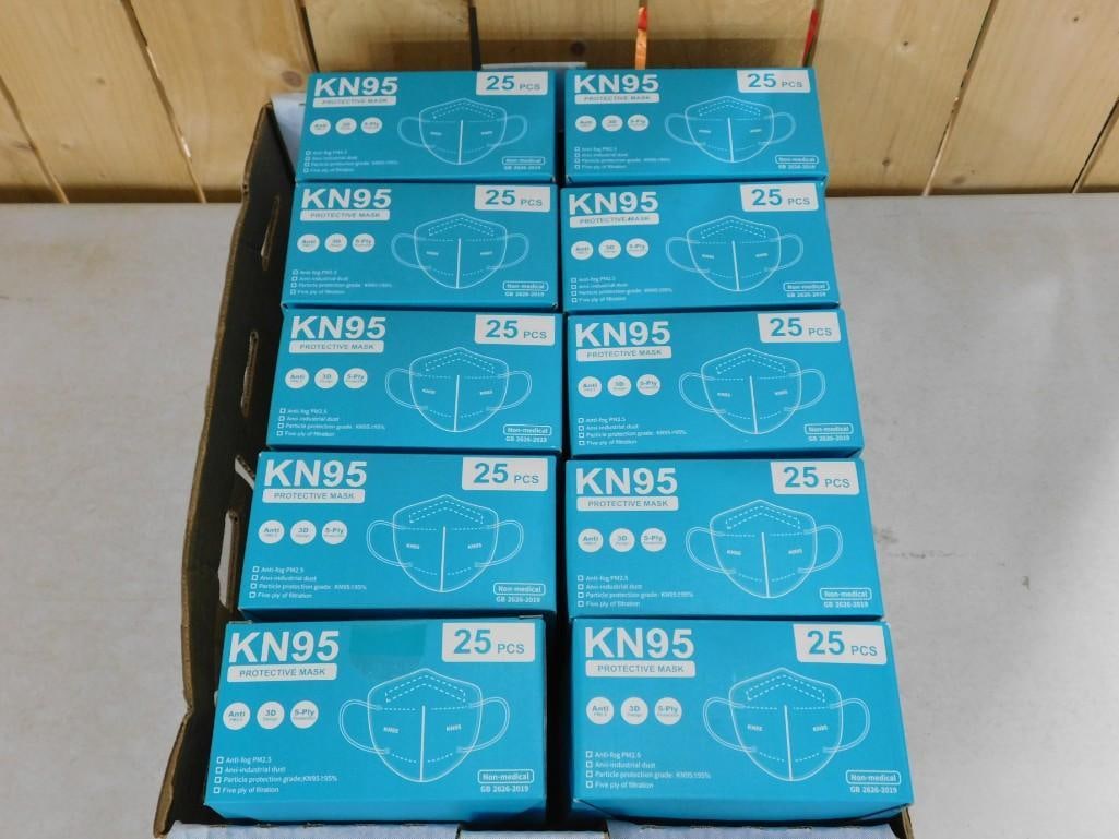 Case of 10 KN95 Masks - each with 25 masks for a total of 250: Case of 10 KN95 Masks - each with 25 masks for a total of 250 Live Auctioneers is now offering Live Shipping through them. This is an optional payment/shipping system. If you would like to use the UPS