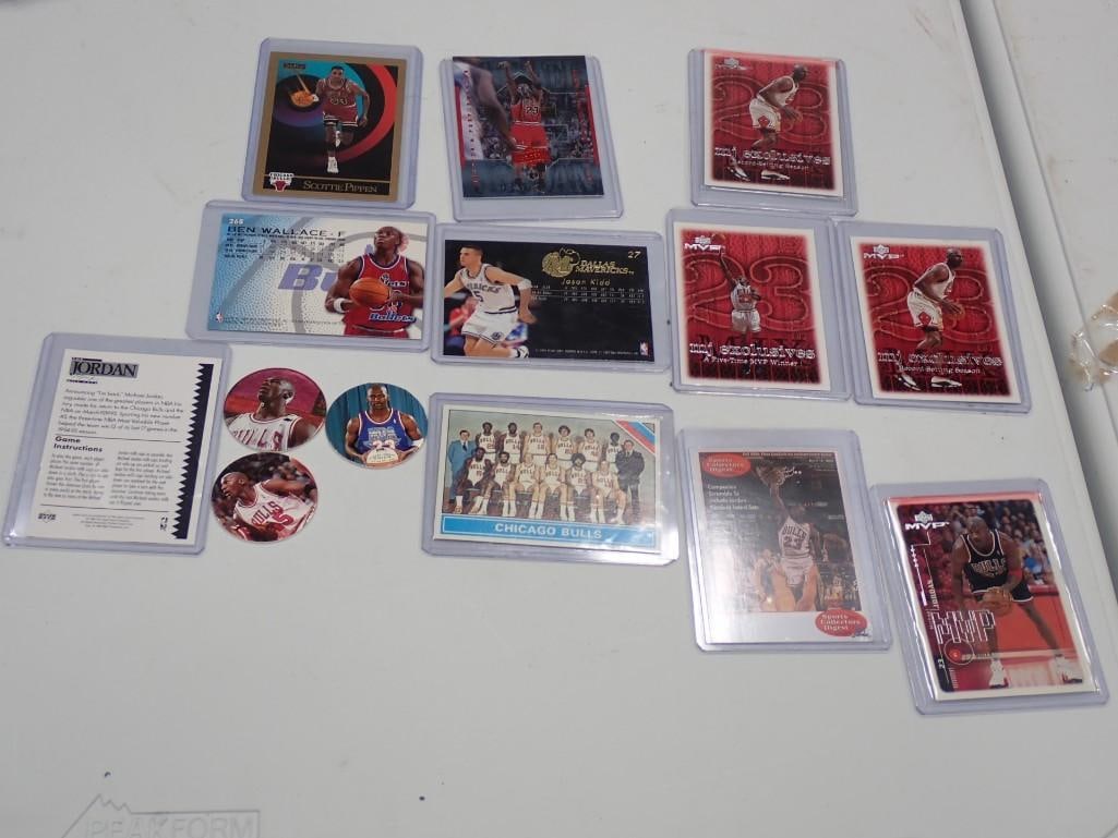 Lot of Basketball Cards - Mostly Michael Jordan including Slammers, 1960's Chicago Bulls Team Card,: Lot of Basketball Cards - Mostly Michael Jordan including Slammers, 1960's Chicago Bulls Team Card, etc. All pictures are considered part of the description and should be examined carefully by bi