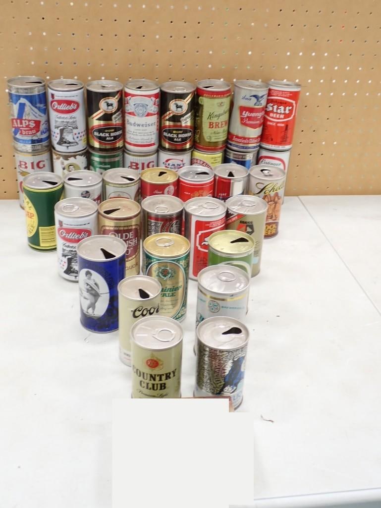 Lot of Vintage Beer Cans: Lot of Vintage Beer Cans - Tab Can not included All pictures are considered part of the description and should be examined carefully by bidders. Live Auctioneers is now offering Live Shipping through 