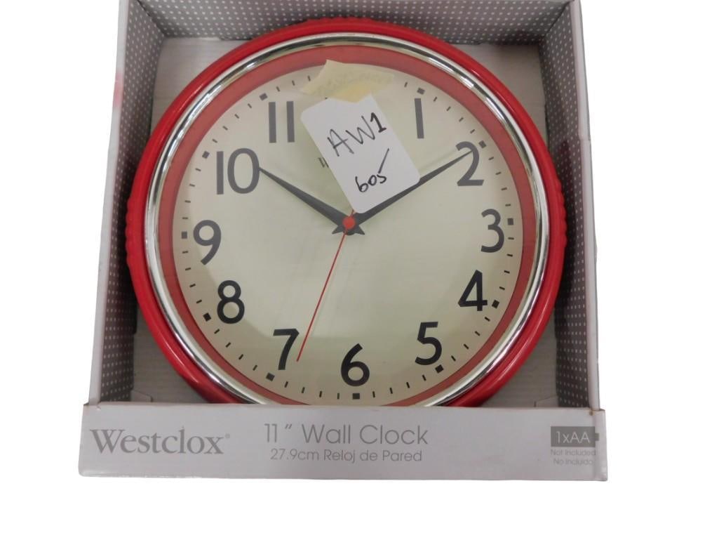 Red Westclox Wall Clock New in Package: Red Westclox Wall Clock New in Package All pictures are considered part of the description and should be examined carefully by bidders. Live Auctioneers is now offering Live Shipping through them. Thi