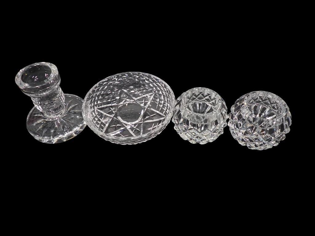 Group of Waterford Crystal incl Pair of Votive Candleholders, One Single Light Low Candlestick and (1 of 8)