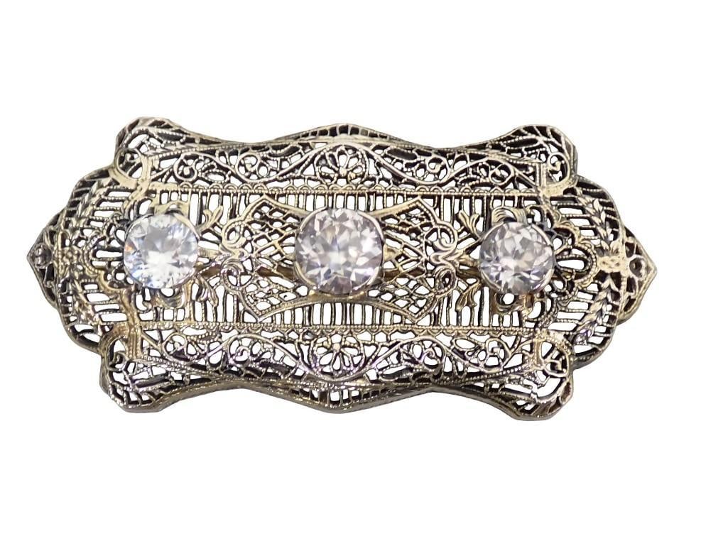 Sterling Silver and White Spinel Brooch (1 of 5)