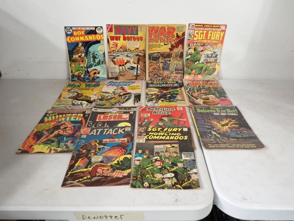 Vintage Comic Books incl Sgt Fury, Capt Hunter, Hellcats, Boy Commandos, Navy War Heroes, (1 of 6)