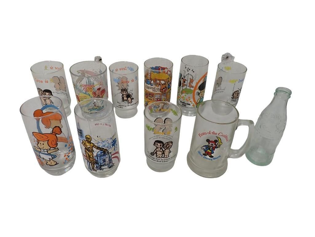 Vintage Character Glasses incl Star Wars, Flintstone Kids, Muppets, Love Is, Walt Disney World, etc (1 of 9)