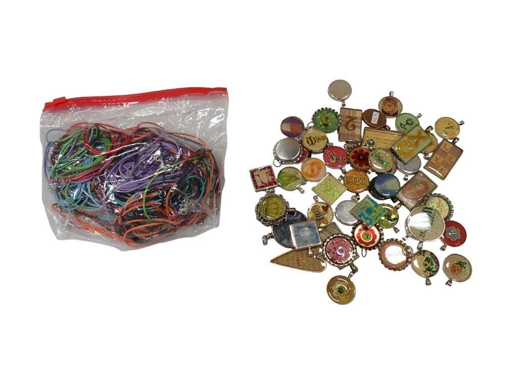 Jewelry Making Supplies incl Handmade Resin Pendants and Necklace Cords (1 of 9)
