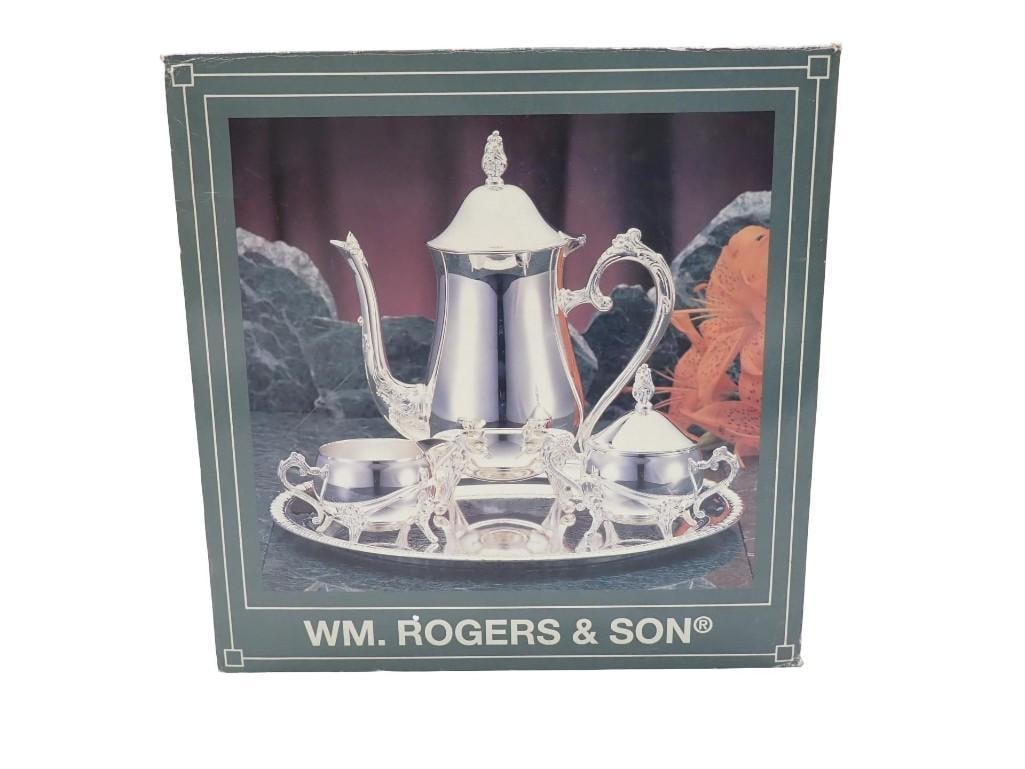 Wm Rogers & Son Silverplated Four Piece Coffee Set No 00115002 in Original Box (1 of 6)