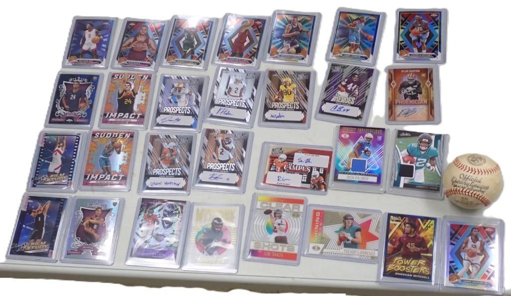 Sports lot including 1950's Baseball, Basketball and Football Cards including Autographs and Jersey, (1 of 12)