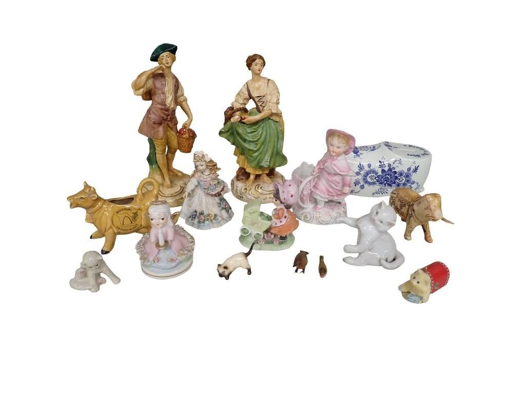 Lot of Figurines incl Cats, Lefton, Etc (1 of 8)
