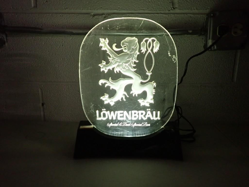 Lowenbrau Beer Bar Light Works: Lowenbrau Beer Bar Light Works All pictures are considered part of the description and should be examined carefully by bidders. Live Auctioneers is now offering Live Shipping through them. This is a