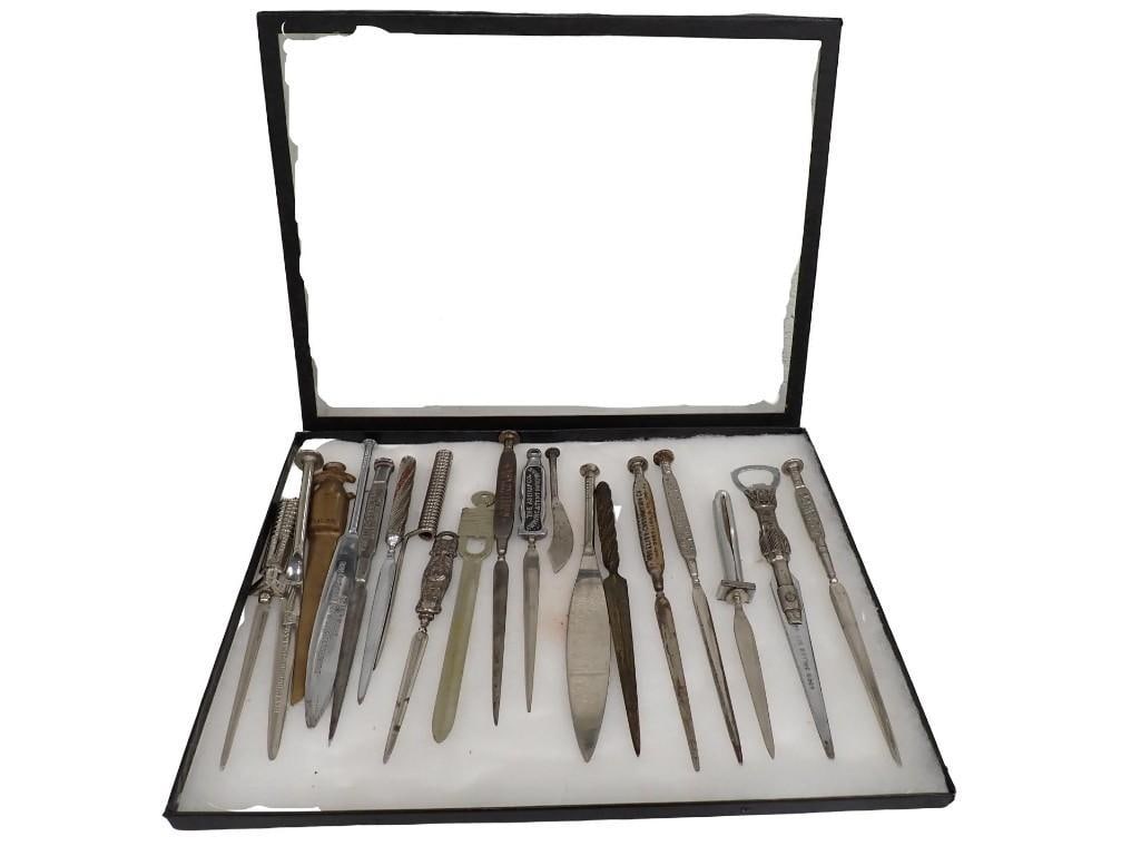 Collection of Vintage and Antique Letter Openers incl Advertising Pittsburgh Steel Co, A Leschen & S (1 of 12)