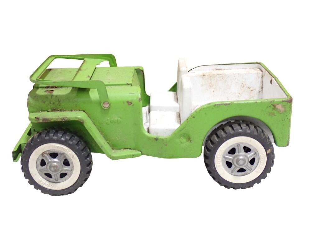 Vintage Tonka Jeep Lime Green Pressed Steel Toy (1 of 5)