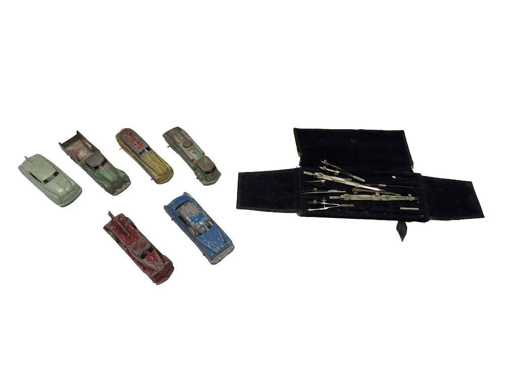 Vintage Drafting Tool Set, and some Vintage old Die Cast Cars including Tootsietoy (1 of 10)