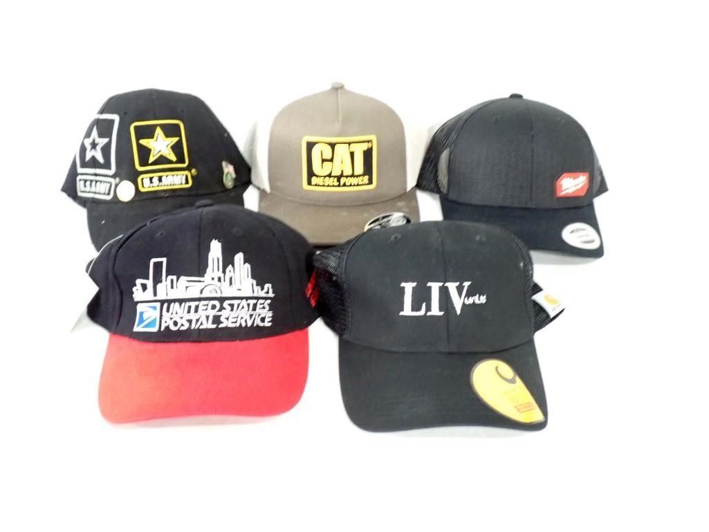 Lot of Hats incl US Army/US Navy, United States Postal Service, CAT, etc (1 of 7)