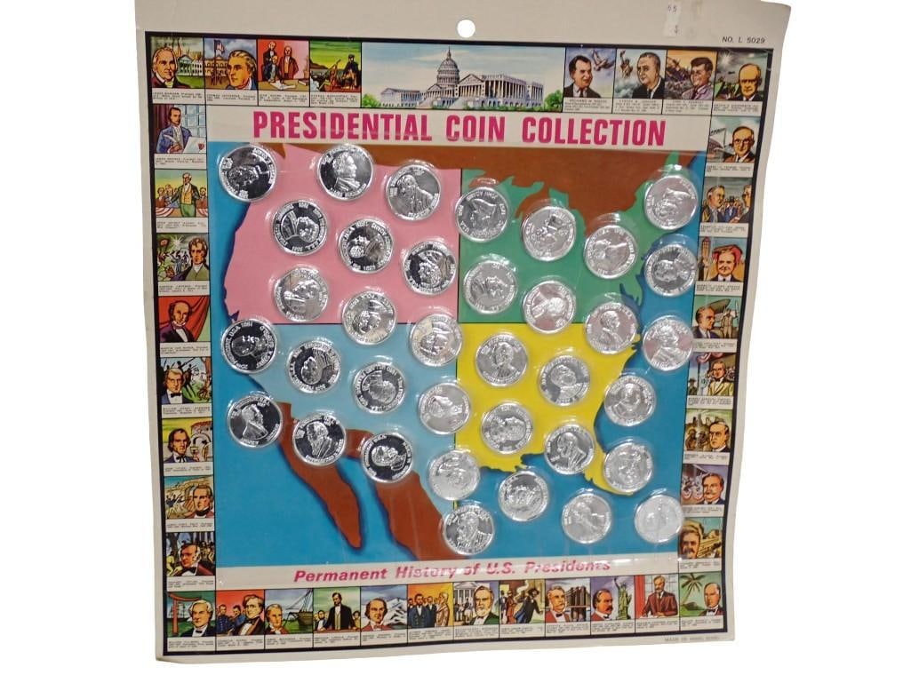 1970s Sealed Presidential Coin Rack Toy: Vintage 1970s Sealed Presidential Coin Rack Toy All pictures are considered part of the description and should be examined carefully by bidders. Live Auctioneers is now offering Live Shipping t
