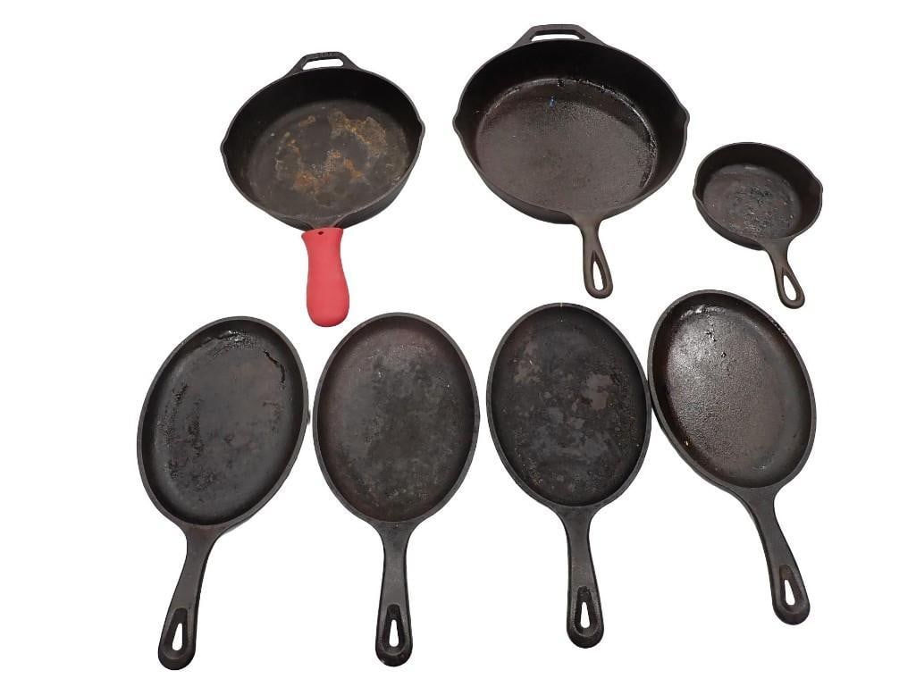 Cast Iron Frying Pans or Skillets and Oval Cast Iron Griddles or Steak Plates incl Lodge (1 of 11)