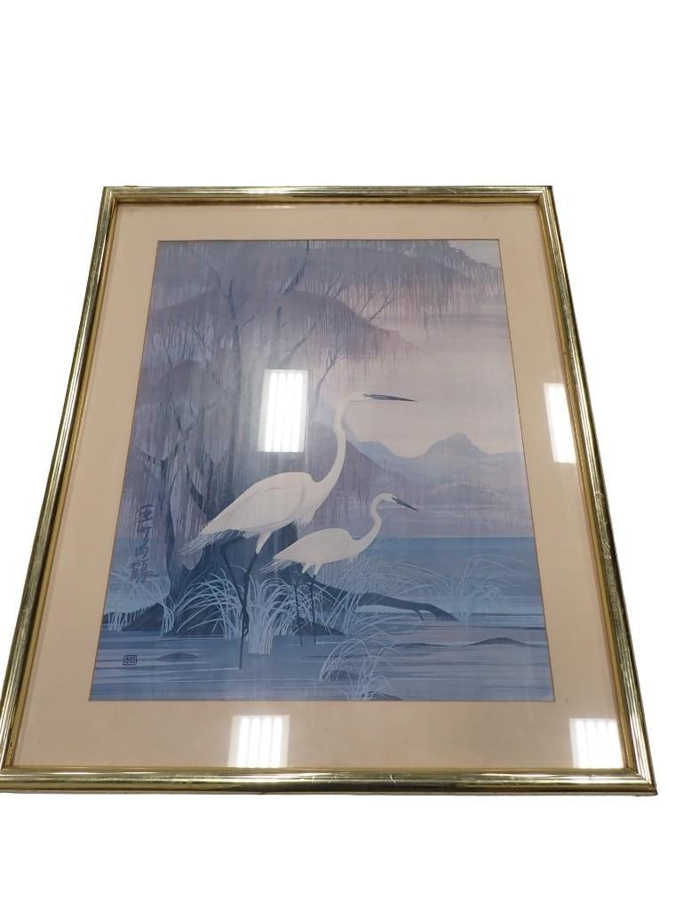 Framed Art Print of Cranes 36" x 29" (1 of 6)