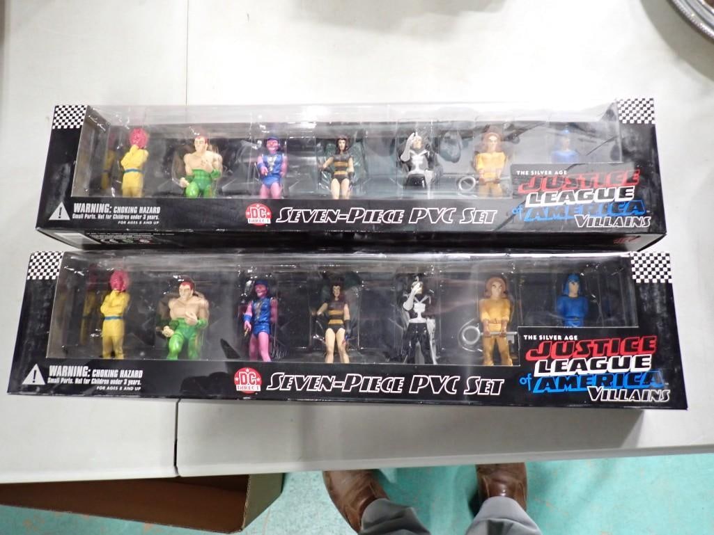 Pair of DC Direct Justice League of America Villains 7-Piece PVC Set from 2001: Pair of DC Direct Justice League of America Villains 7-Piece PVC Set from 2001 - you get two new in Box Sets All pictures are considered part of the description and should be examined carefully 