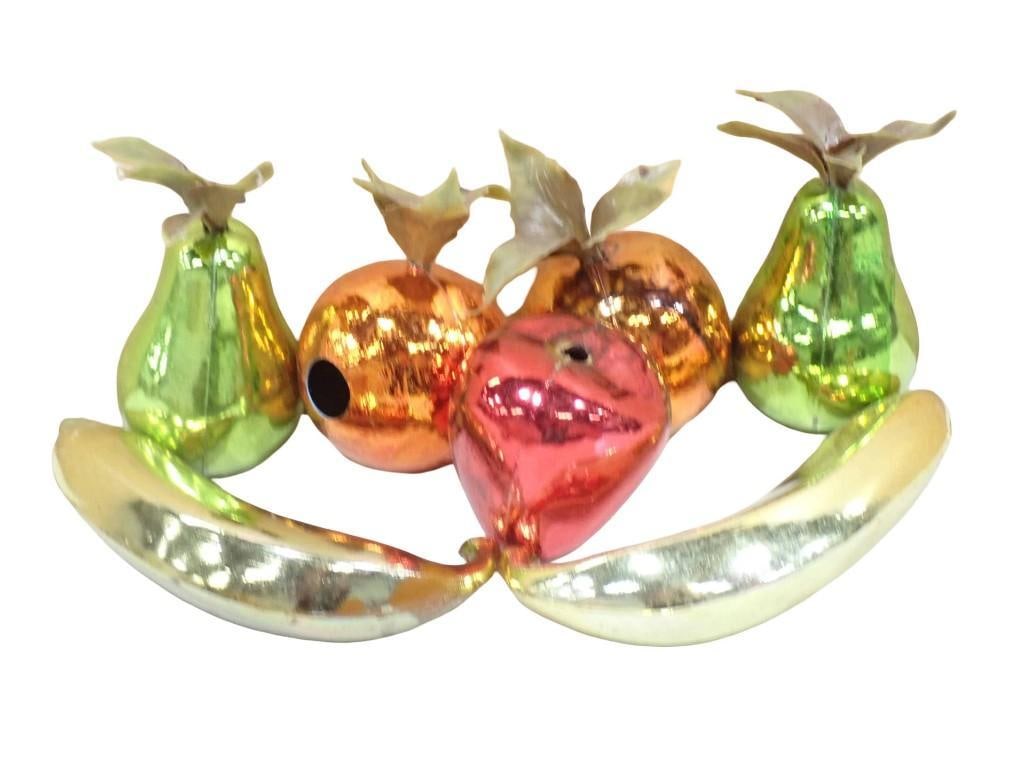 Decorative Fruit with Metallic Finish: Decorative Fruit with Metallic Finish All pictures are considered part of the description and should be examined carefully by bidders. Live Auctioneers is now offering Live Shipping through them. This