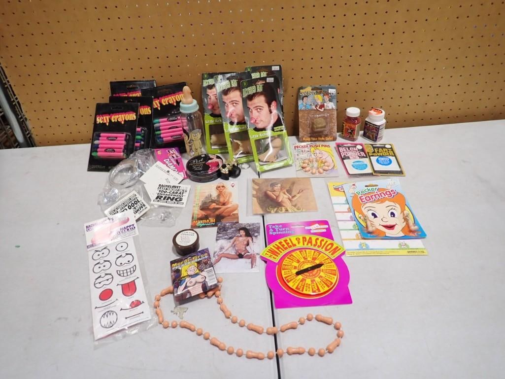 Adult Novelty / Bachelorette Party stuff, Practical Joke, etc.: Adult Novelty / Bachelorette Party stuff, Practical Joke, etc. All pictures are considered part of the description and should be examined carefully by bidders. Live Auctioneers is now offering Live Sh
