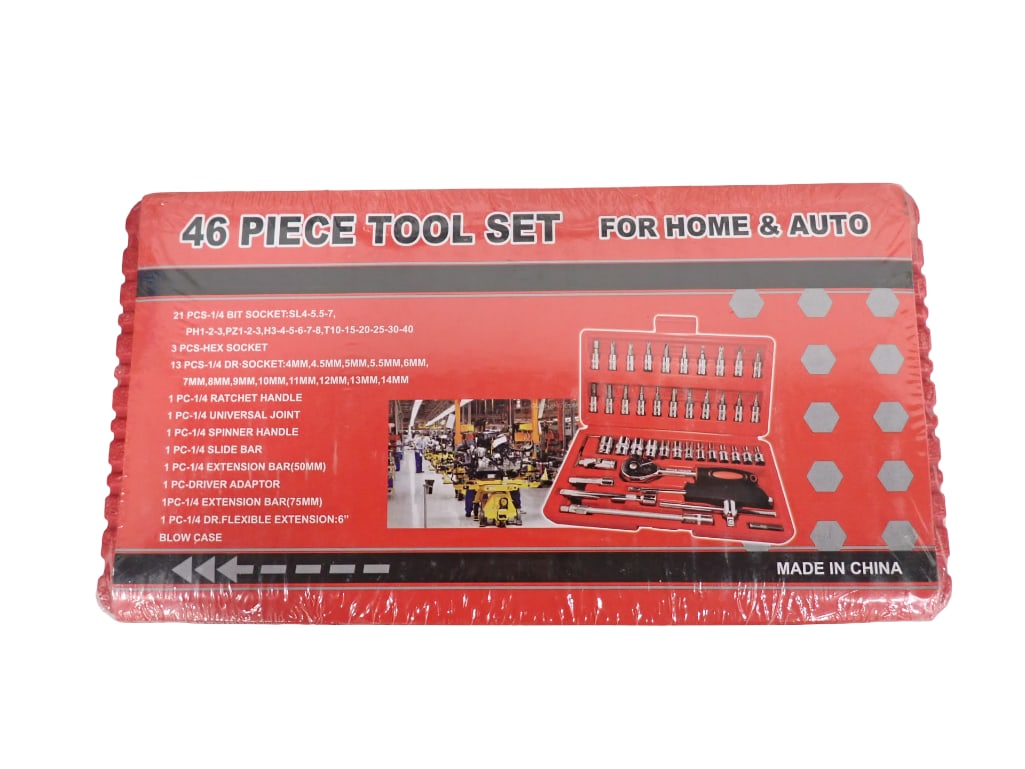 46 Piece Tool Set New and Sealed: 46 Piece Tool Set New and Sealed All pictures are considered part of the description and should be examined carefully by bidders. Live Auctioneers is now offering Live Shipping through them. This is a