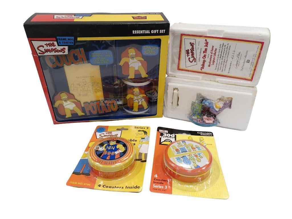 The Simpsons Lot incl Homer Couch Potato Gift Set, Hamilton Asleep on the Job Figure, Coasters: The Simpsons Lot incl Homer Couch Potato Gift Set, Hamilton Asleep on the Job Figure, Coasters. All new in package All pictures are considered part of the description and should be examined care