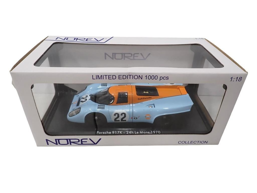 Norey 1:18 Scale Porsche 917K - 24h LeMans 1970 Model Car in Original Package: Norey 1:18 Scale Porsche 917K - 24h LeMans 1970 Model Car in Original Package All pictures are considered part of the description and should be examined carefully by bidders. Live Auctioneers is now o