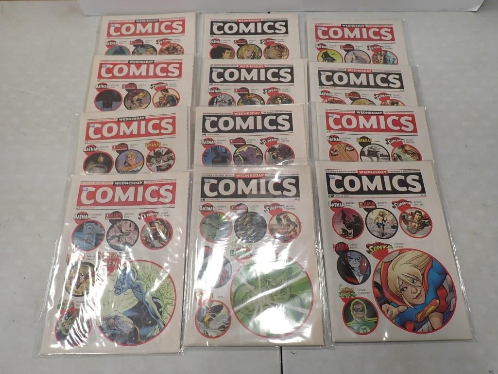 12 Wednesday Comics with Batman, Superman, Green Lantern, Etc: 12 Wednesday Comics with Batman, Superman, Green Lantern, Etc All pictures are considered part of the description and should be examined carefully by bidders. Live Auctioneers is now offering Live Shi