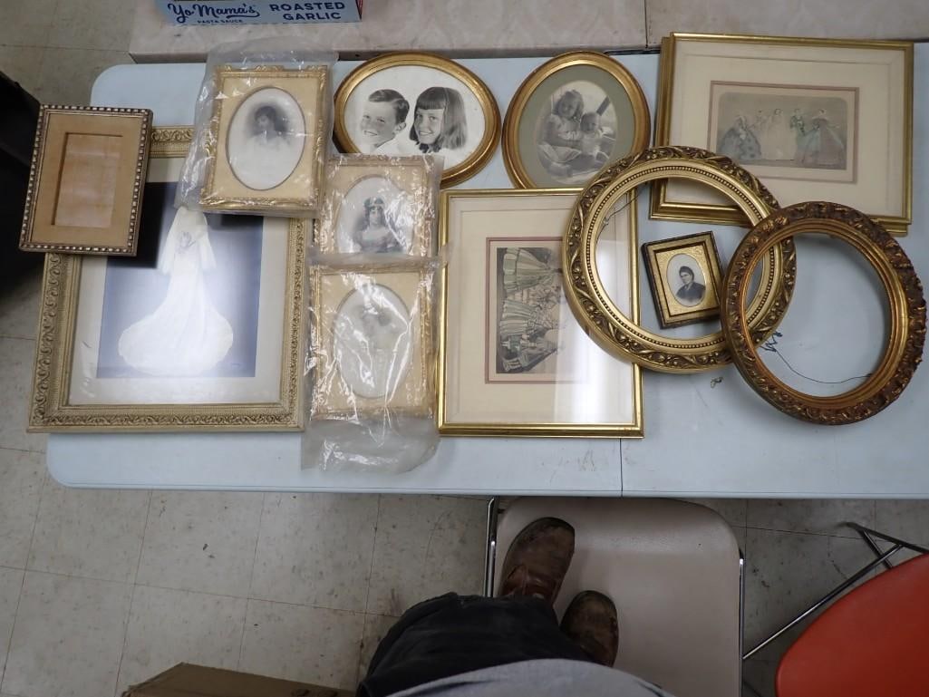 Vintage Picture Frames, some with portrait photos (1 of 7)