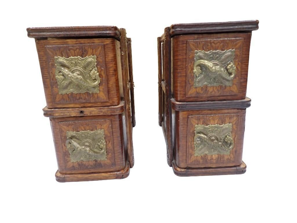 2 Sets of Antique Sewing Machine Drawers with Ornate Brass Handles (1 of 15)