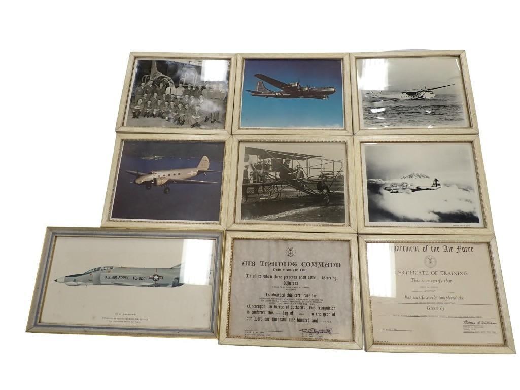 Vintage Photos of Airplanes, Military, US Air Forcer Certificates Framed (1 of 13)