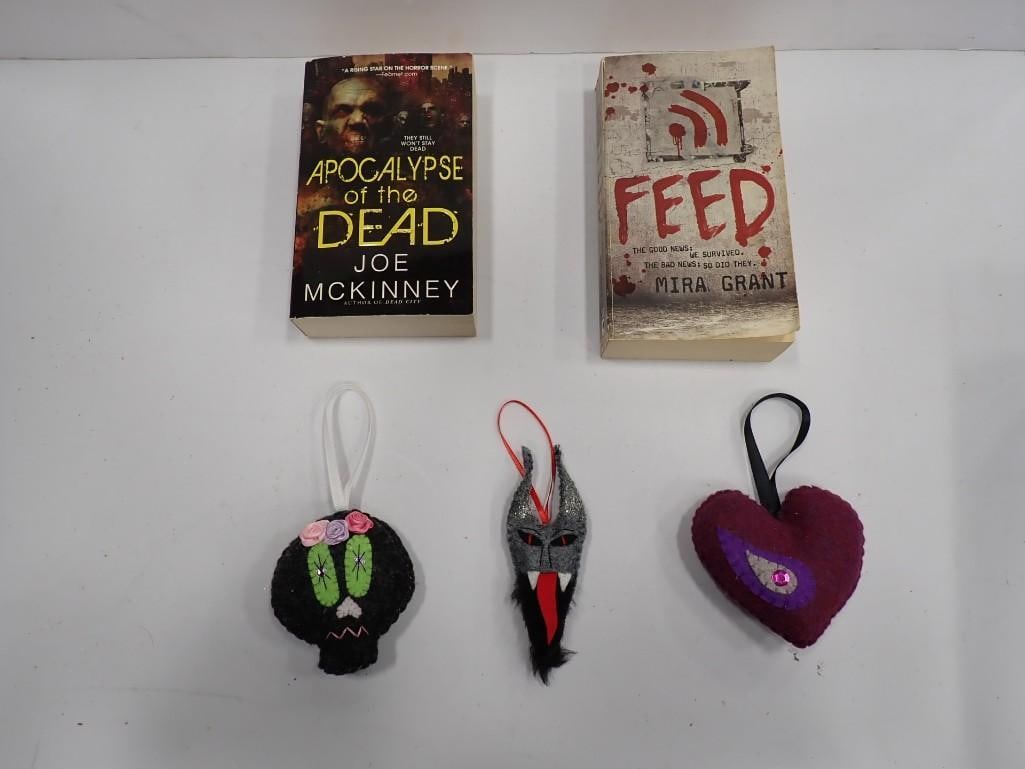 3 Ornaments and 2 Paperback Books (1 of 5)