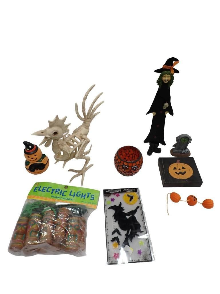 Halloween Decor incl Witch Figure, Lights, Fake Chicken Skeleton, etc (1 of 10)