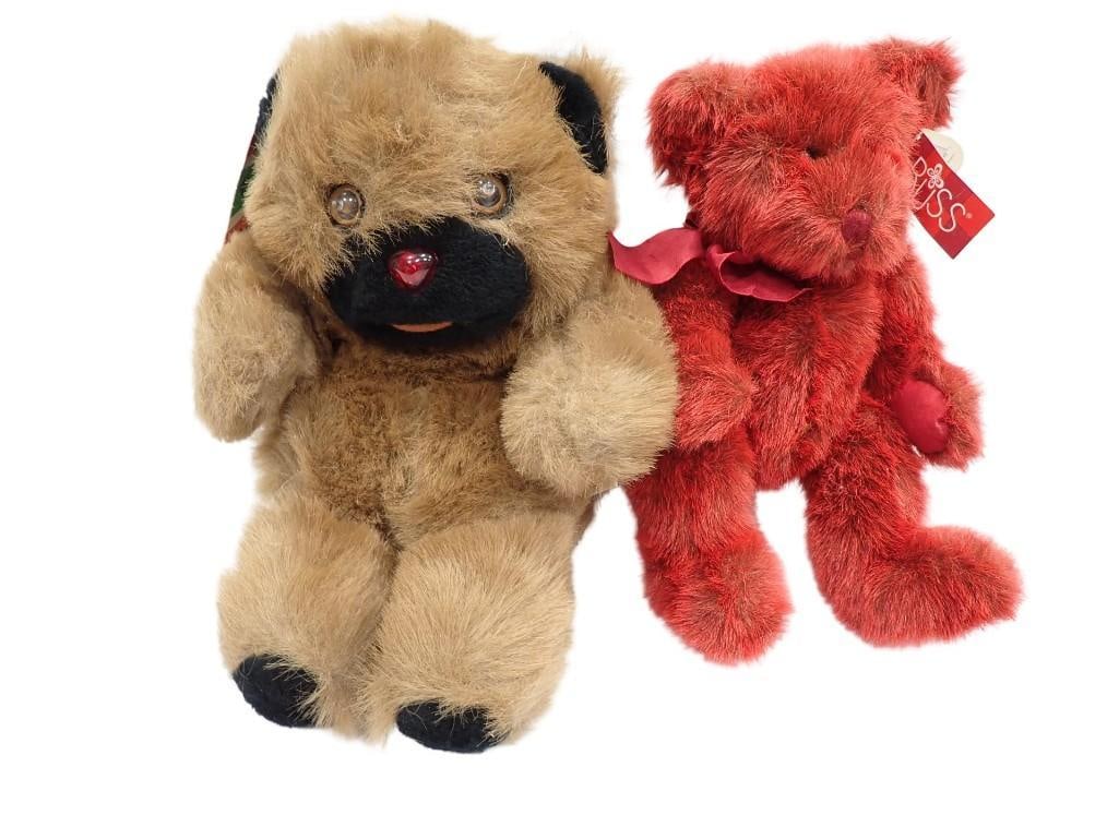 Vintage 1980s Cuddle Wit Wurble Teddy Bear and Red Russ Teddy Bear Both with Original Tags (1 of 12)