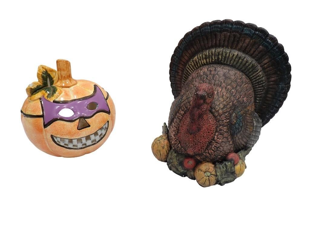 Halloween Jack O Lantern Candle Holder and a Turkey Sponge Holder (1 of 11)