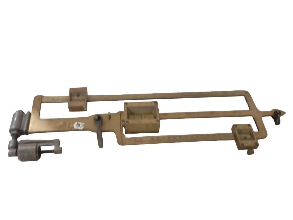 Vintage Brass Triple Beam Balance Scale (1 of 5)