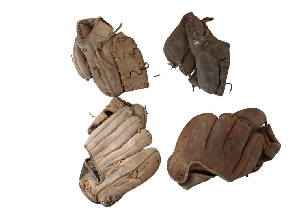 Lot of Vintage Baseball Gloves / Mitts: Lot of Vintage Baseball Gloves / Mitts All pictures are considered part of the description and should be examined carefully by bidders. Live Auctioneers is now offering Live Shipping through them. Thi