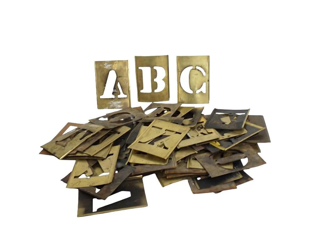 Vintage Brass Interlocking Stencil Set: Vintage Brass Interlocking Stencil Set All pictures are considered part of the description and should be examined carefully by bidders. Live Auctioneers is now offering Live Shipping through them. Thi