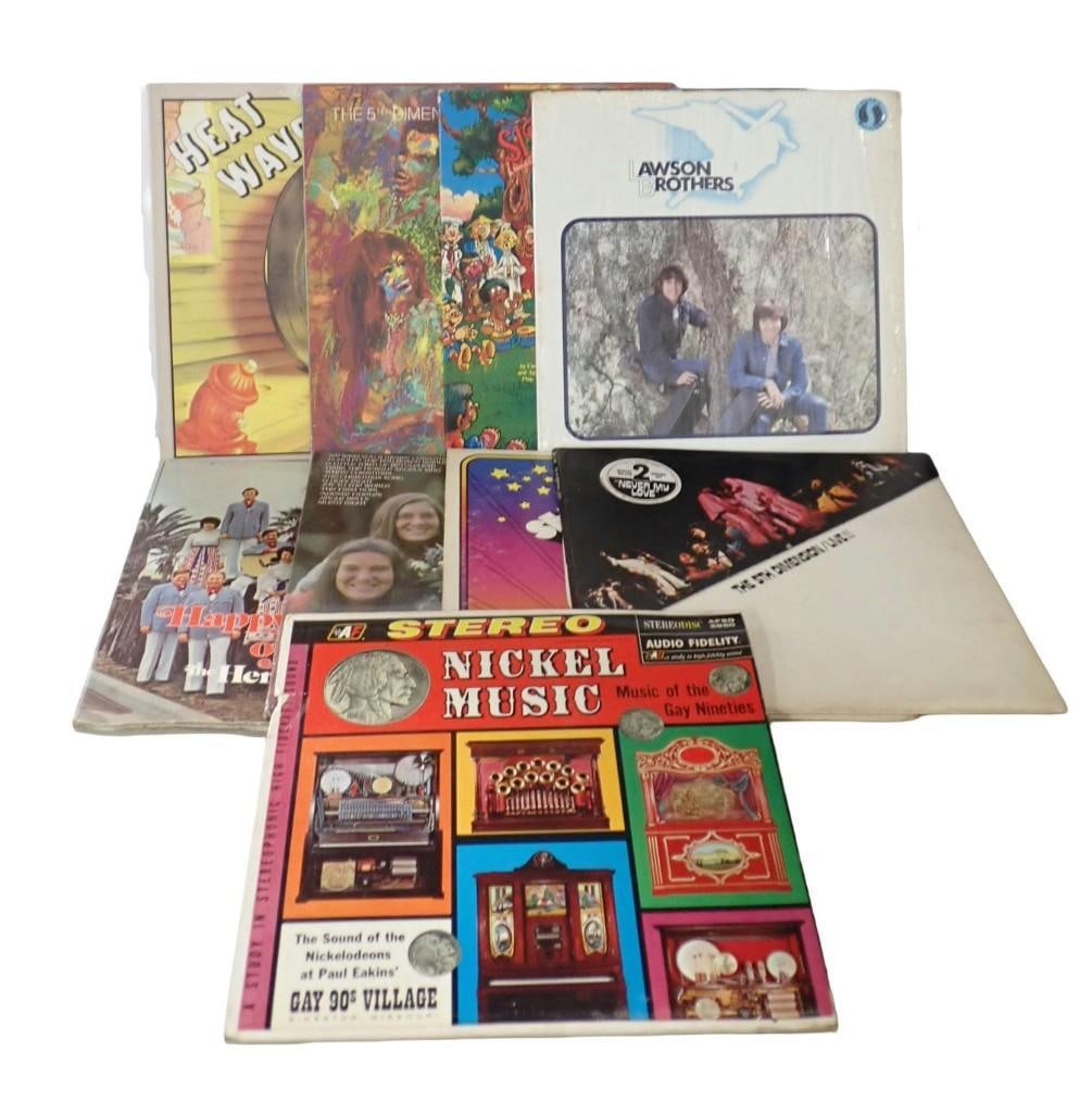 Vinyl Record Albums including The 5th Dimension, Lawson Brothers, Music of the Gay 90's, Heatwave, (1 of 7)