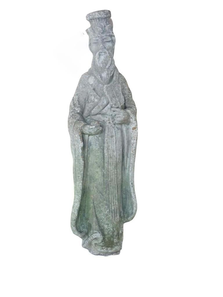 Asian Scholar Statue or Sculpture made of stone or concrete: Asian Scholar Statue or Sculpture made of stone or concrete All pictures are considered part of the description and should be examined carefully by bidders. Live Auctioneers is now offering Live Shipp