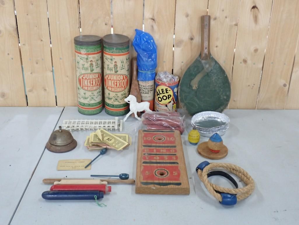 Lot of Vintage Toys and Games incl Ring Toss, Junior Tinkertoy, etc (1 of 8)