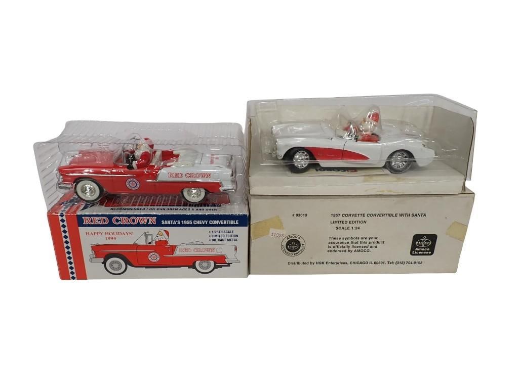 2 Die Cast Model Cars incl Amoco 1957 Corvette Convertible with Santa 1:24 Scale LE and Red Crown Sa (1 of 10)