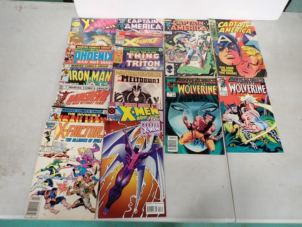 Comic Books inl X-Men, Iron Man, Wolverine, X-Factor, Thing and Triton, Captain America, Phoenix, (1 of 8)
