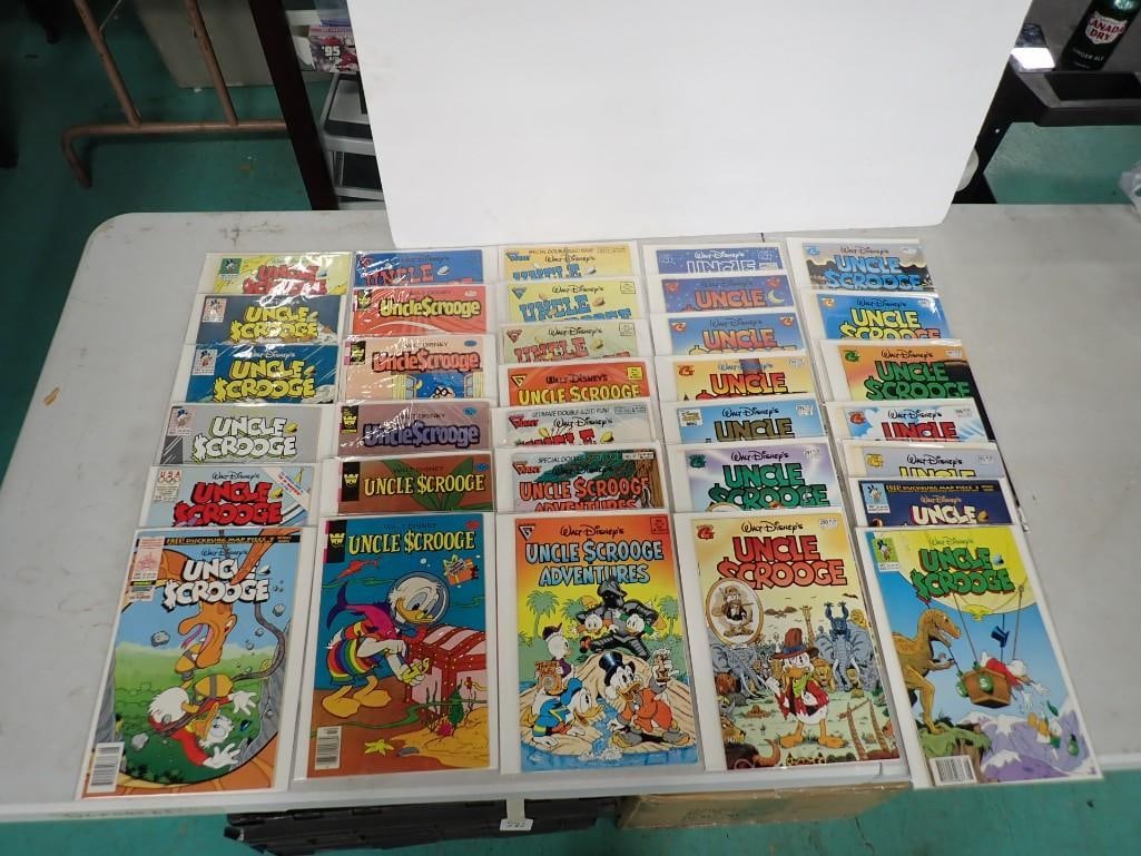 Walt Disney Uncle Scrooge Comic Books incl 35 cent, 40 cent, 50 cent, Etc: Walt Disney Uncle Scrooge Comic Books incl 35 cent, 40 cent, 50 cent, Etc All pictures are considered part of the description and should be examined carefully by bidders. Live Auctioneers is now offer