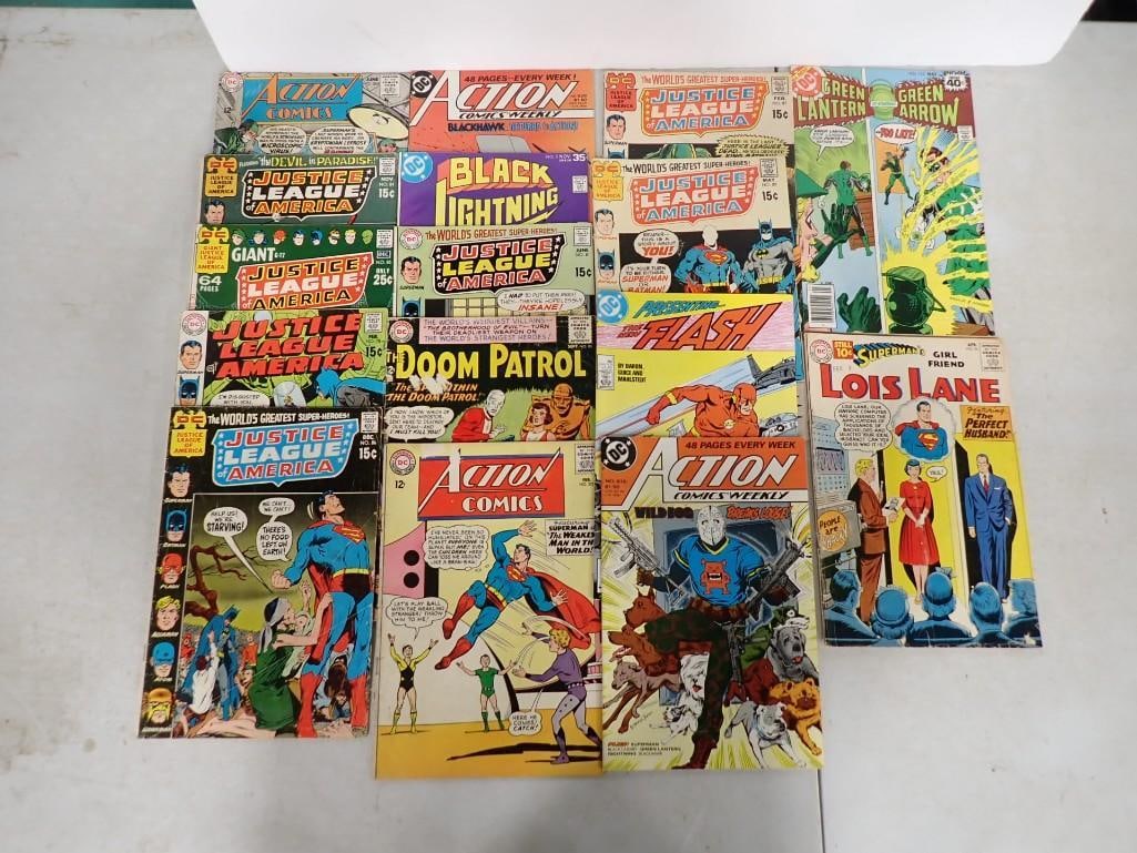 Vintage Comic Books incl Justice League America, Lois Lane, Doom Patrol, Black Lightning, Action Com (1 of 6)