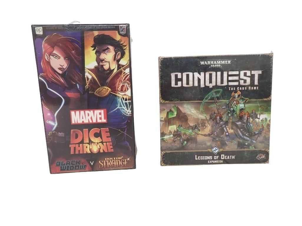New & Sealed Marvel Dice Throne Black Widow v Doctor Strange and Warhammer 40,000 Conquest The Card: New & Sealed Marvel Dice Throne Black Widow v Doctor Strange 2 Player Hero Expansion Box and Warhammer 40,000 Conquest The Card Game Legions of Death Expansion. Marvel Dice Throne is a compl