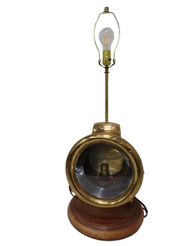 Vintage Brass Carriage or Automobile Lamp Converted into a Table Lamp (1 of 8)