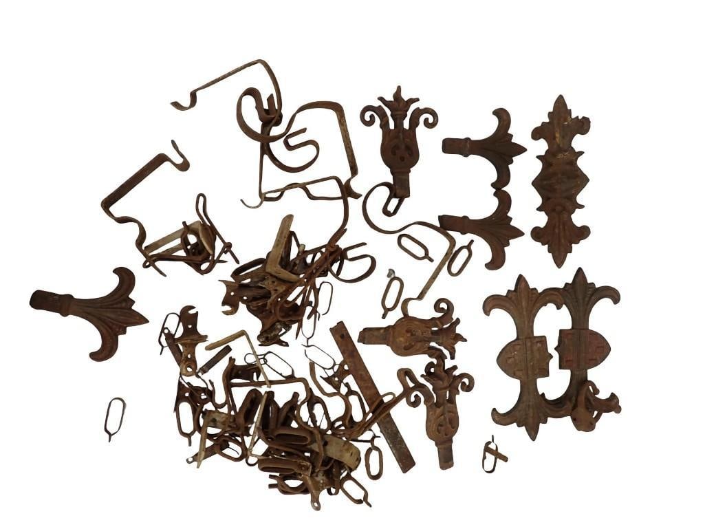 Vintage or Antique Hardware incl Decorative: Vintage or Antique Hardware incl Decorative Condition: rusty All pictures are considered part of the description and should be examined carefully by bidders. Live Auctioneers is now offeri